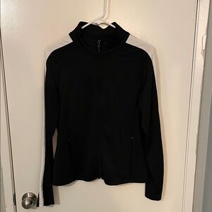 Prospirit Black Athletic Jacket with White Sleeves and Pockets
